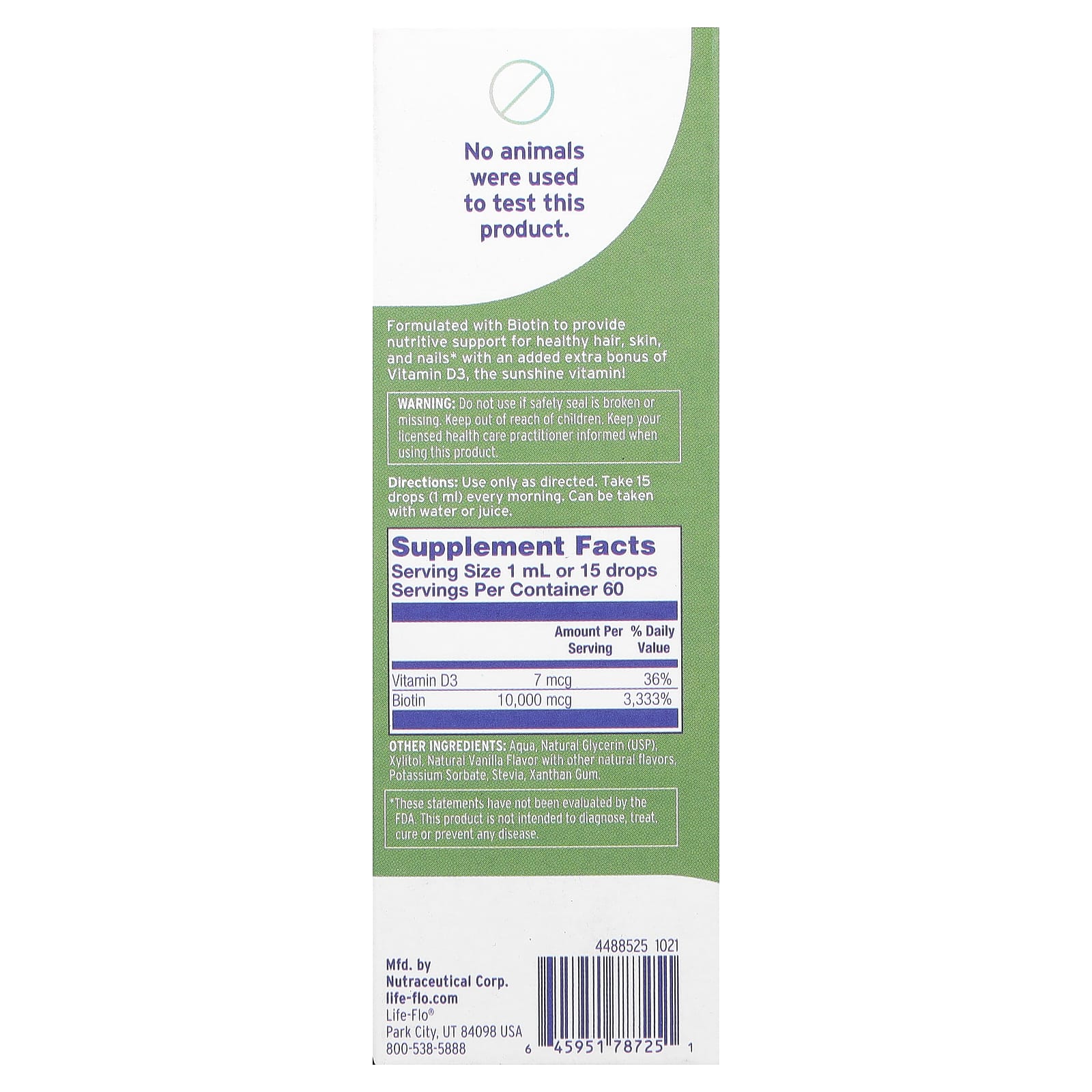 Life-flo, Biotin Drops, Natural Vanilla , 2 fl oz (59 ml) - Image 2