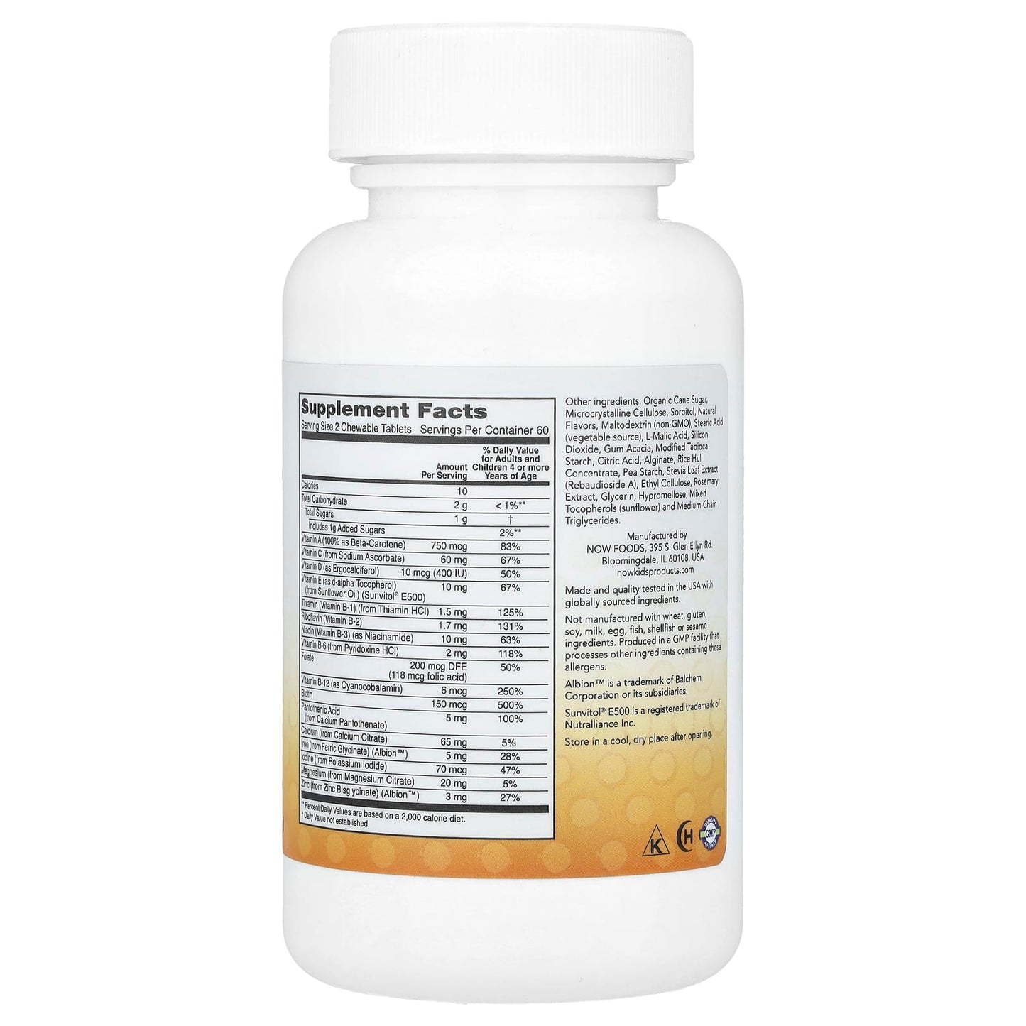 NOW Foods, Kids, Kid Vits™, Berry Lemonade, 120 Chewable Tablets - Image 2