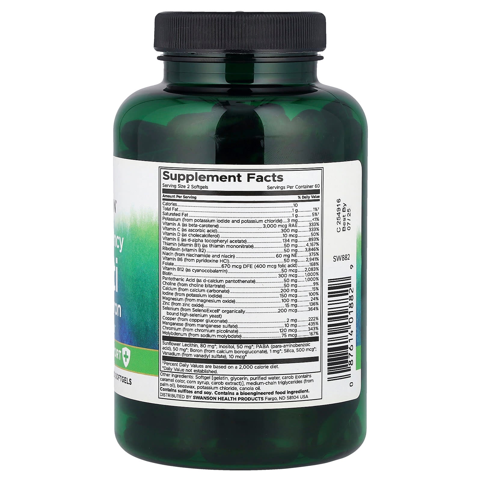 Swanson, Multi without Iron + Immune Support, High Potency, 120 Softgels - Image 2