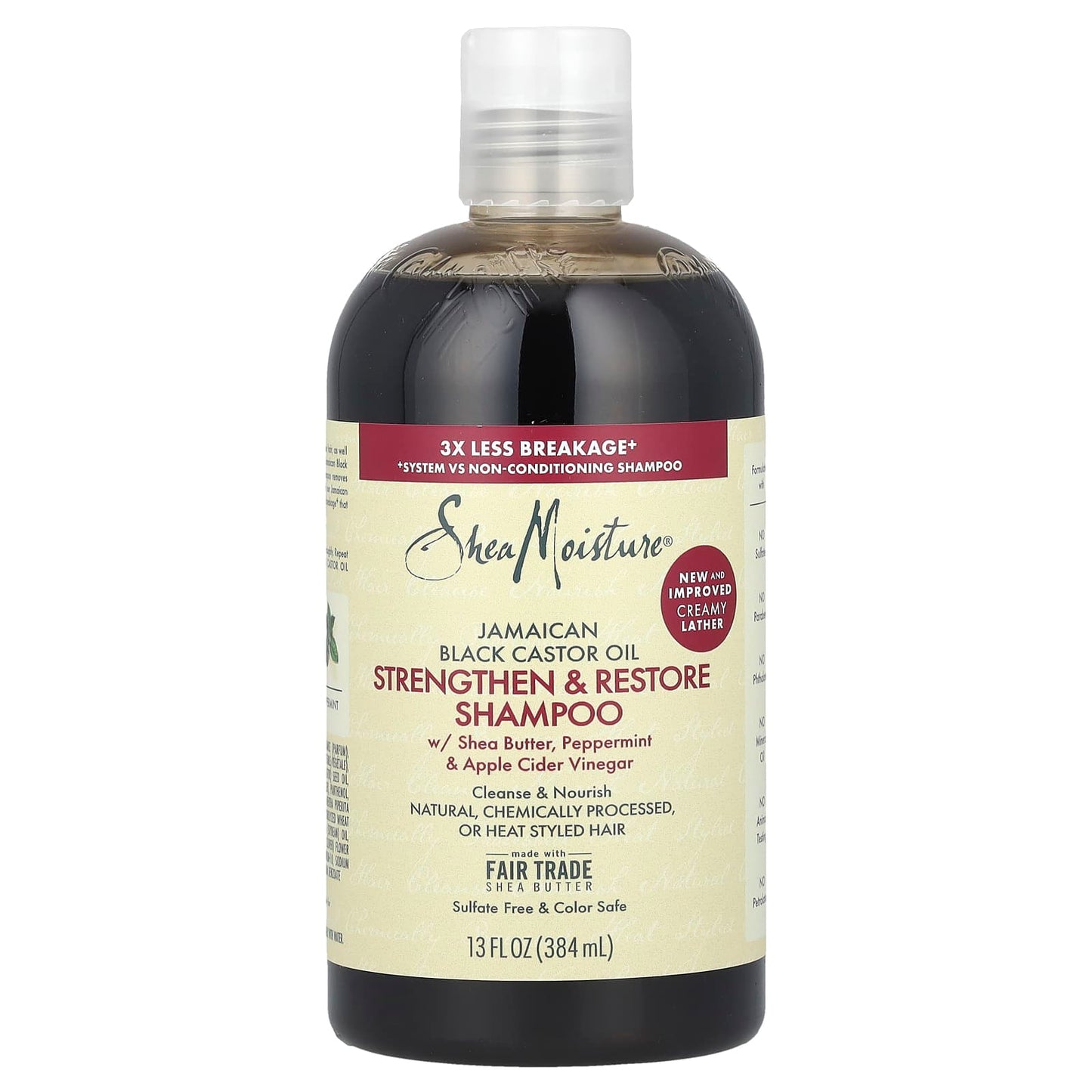 SheaMoisture, Jamaican Black Castor Oil, Strengthen & Restore Shampoo, 13 fl oz (384 ml) - Image 1