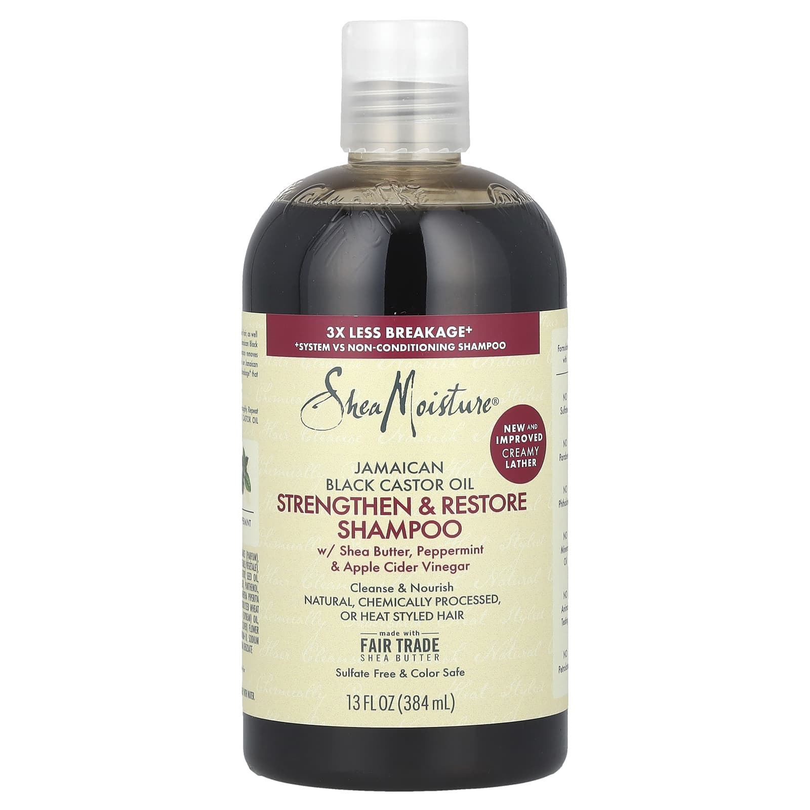SheaMoisture, Jamaican Black Castor Oil, Strengthen & Restore Shampoo, 13 fl oz (384 ml) - Image 1