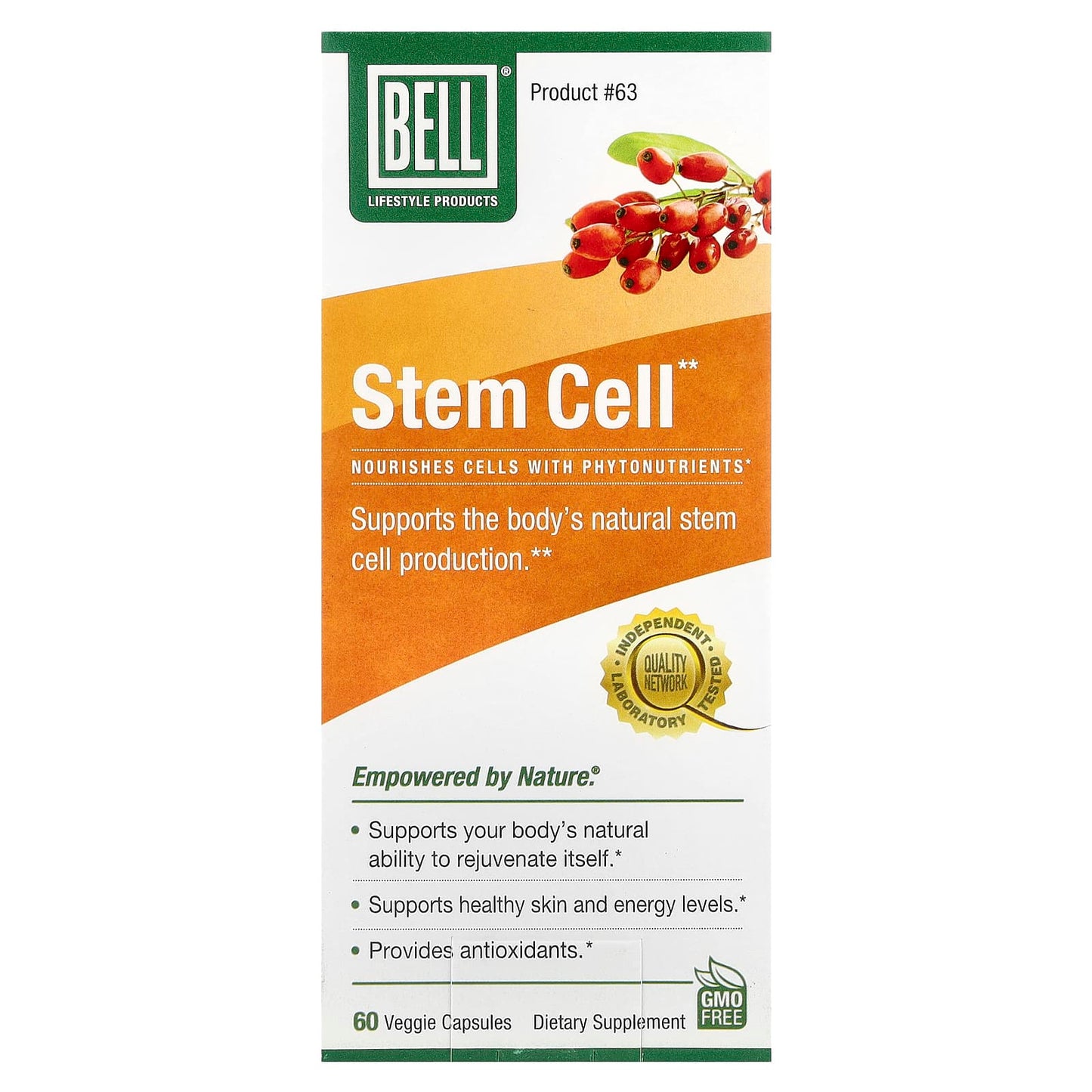 Bell Lifestyle Stem Cell Support Supplement, 60 Veggie Capsules - Image 1