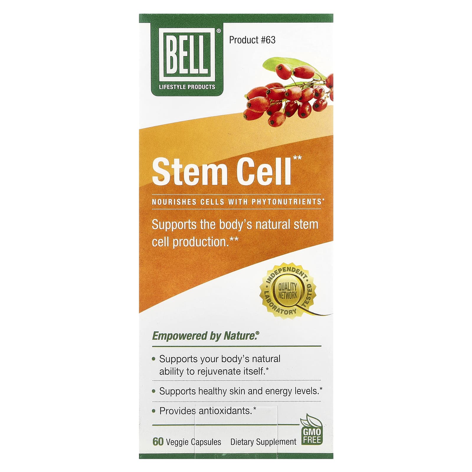 Bell Lifestyle Stem Cell Support Supplement, 60 Veggie Capsules - Image 1