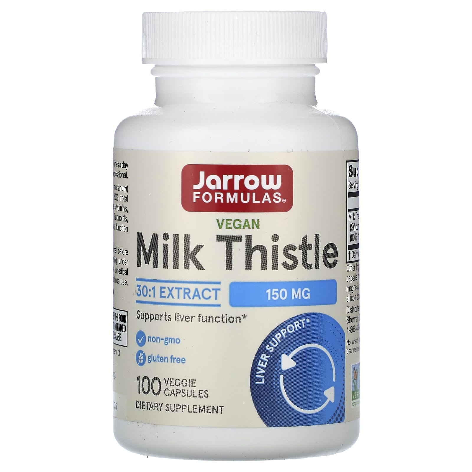 Vegan Milk Thistle 150mg 100 Capsules by Jarrow Formulas - Liver Support - Image 1