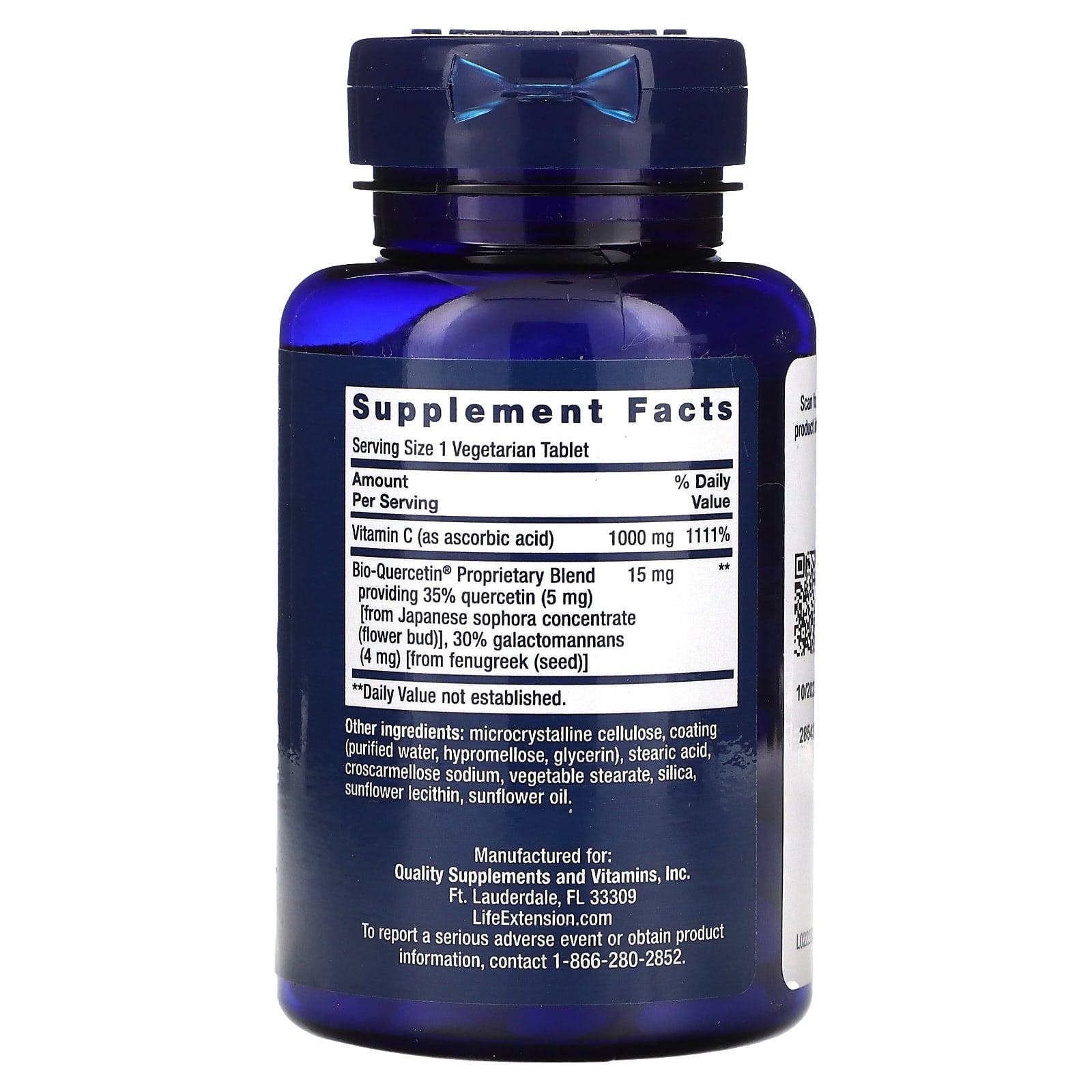 Life Extension, Vitamin C and Bio-Quercetin, 60 Vegetarian Tablets - Image 2