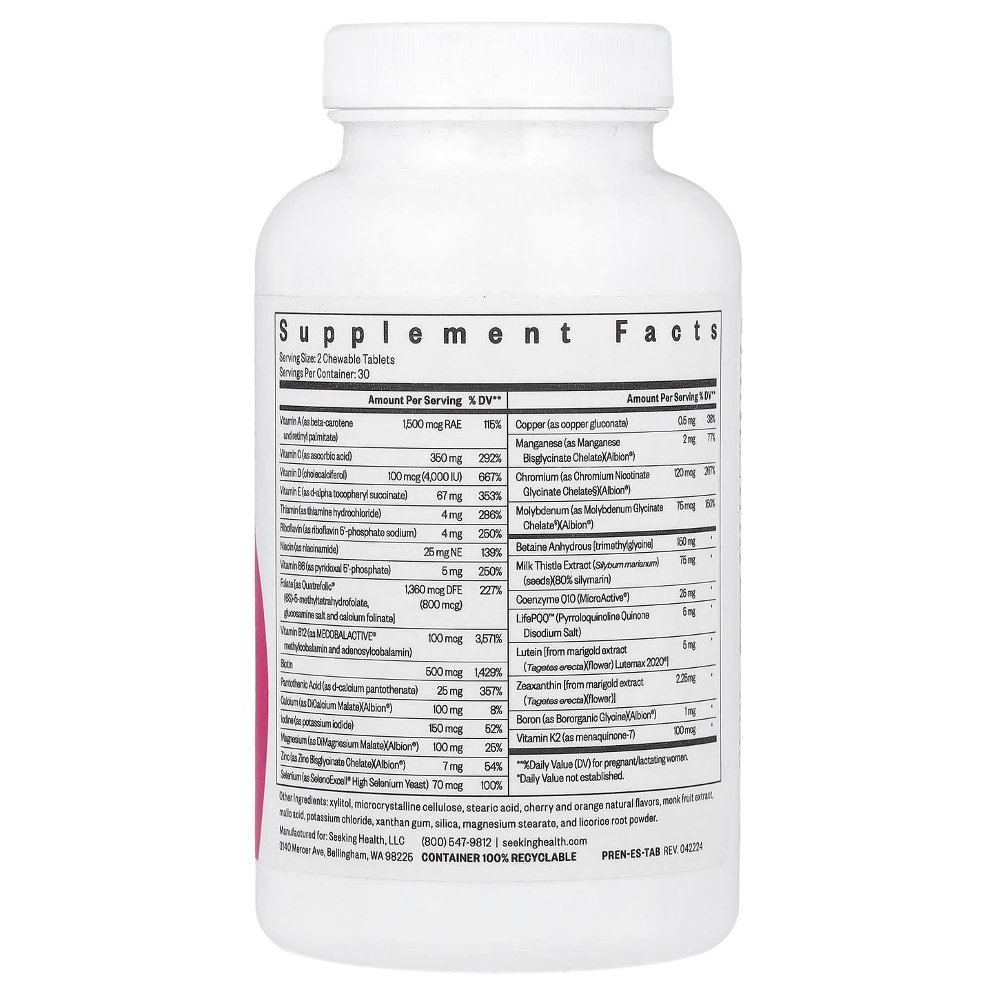 Seeking Health, Prenatal Essentials, 60 Chewable Tablets - Image 2