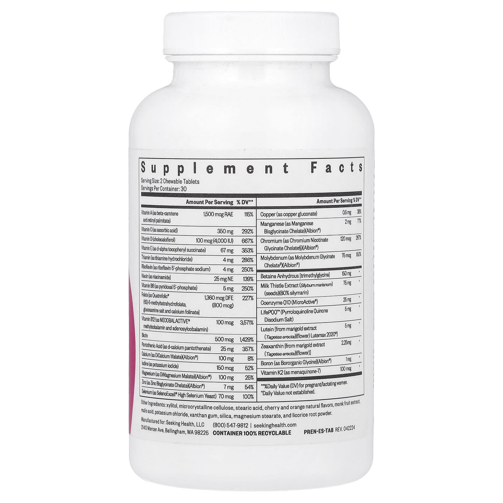 Seeking Health, Prenatal Essentials, 60 Chewable Tablets - Image 2