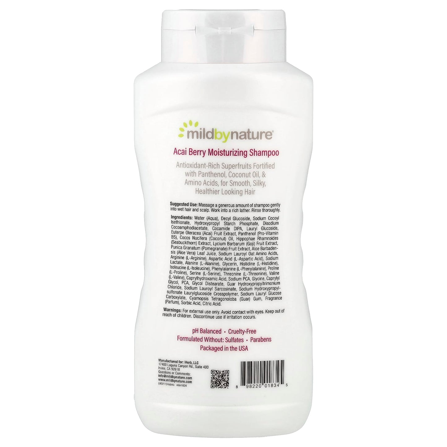 Acai Berry Moisturizing Shampoo for Smooth, Silky Hair - Mild By Nature - Image 2