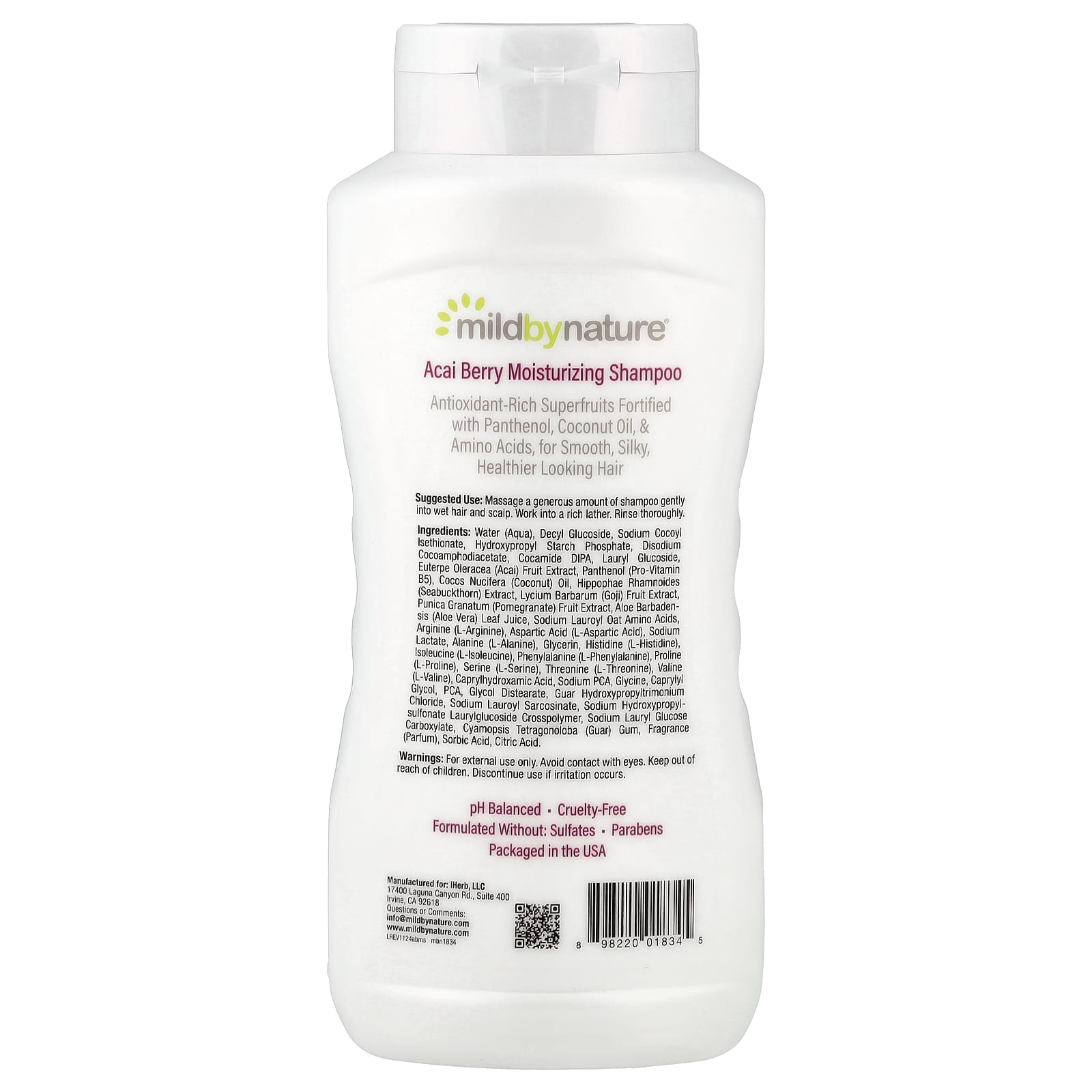 Acai Berry Moisturizing Shampoo for Smooth, Silky Hair - Mild By Nature - Image 2