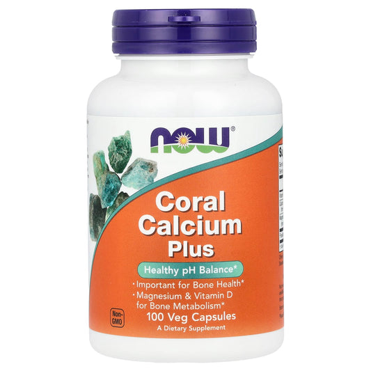 NOW Foods, Coral Calcium Plus, 100 Veg Capsules - Image 1