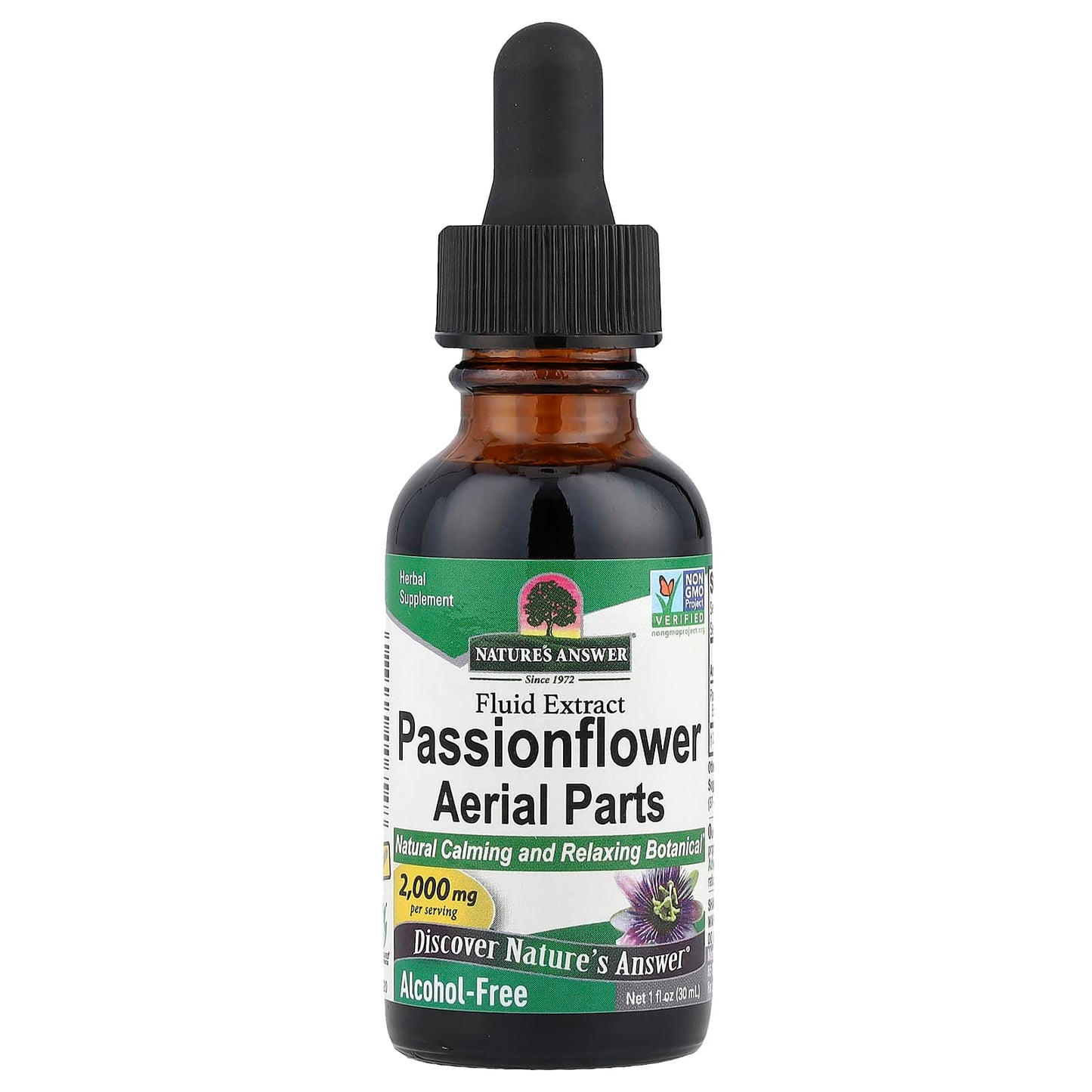 Nature's Answer, Passionflower Aerial Parts, Fluid Extract, Alcohol-Free, 2,000 mg, 1 fl oz (30 ml) - Image 1
