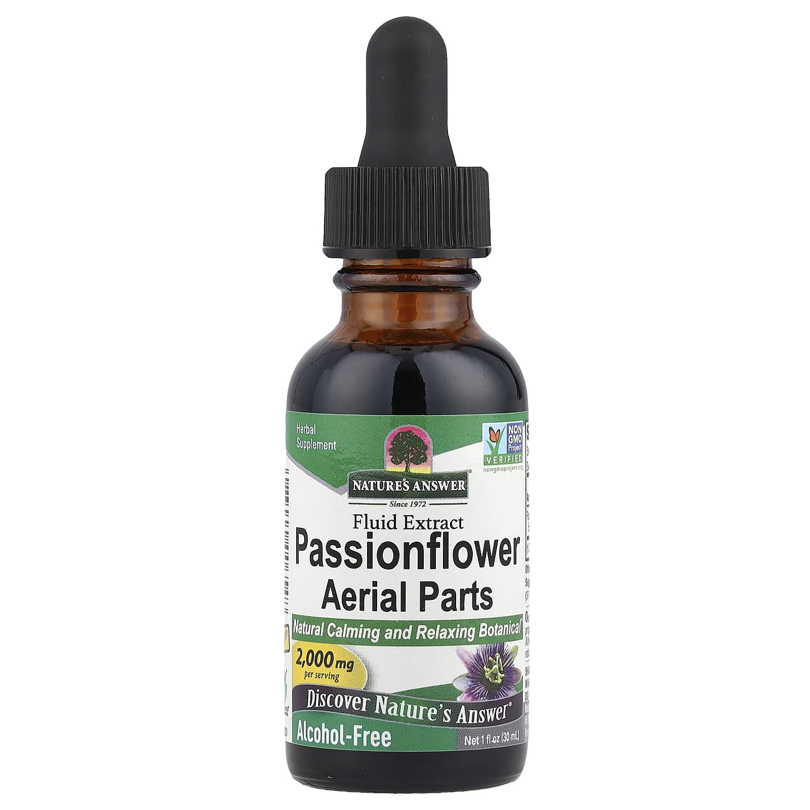Nature's Answer, Passionflower Aerial Parts, Fluid Extract, Alcohol-Free, 2,000 mg, 1 fl oz (30 ml) - Image 1