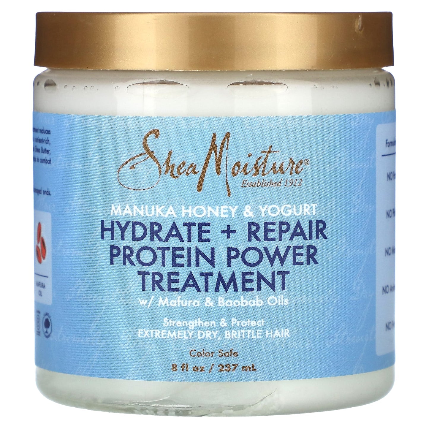 SheaMoisture, Manuka Honey & Yogurt, Hydrate + Repair Protein Power Treatment,  8 fl oz (237 ml) - Image 1