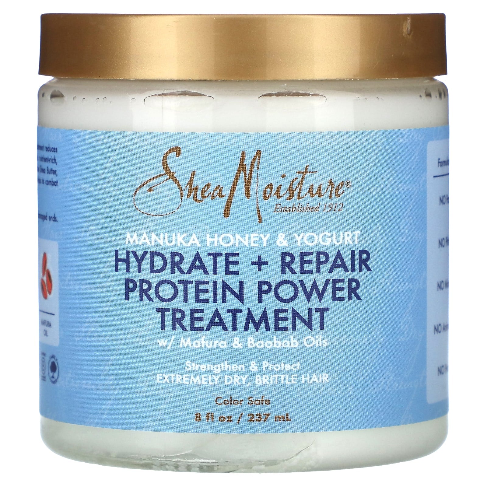 SheaMoisture, Manuka Honey & Yogurt, Hydrate + Repair Protein Power Treatment,  8 fl oz (237 ml) - Image 1
