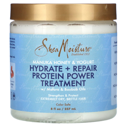 SheaMoisture, Manuka Honey & Yogurt, Hydrate + Repair Protein Power Treatment,  8 fl oz (237 ml) - Image 1