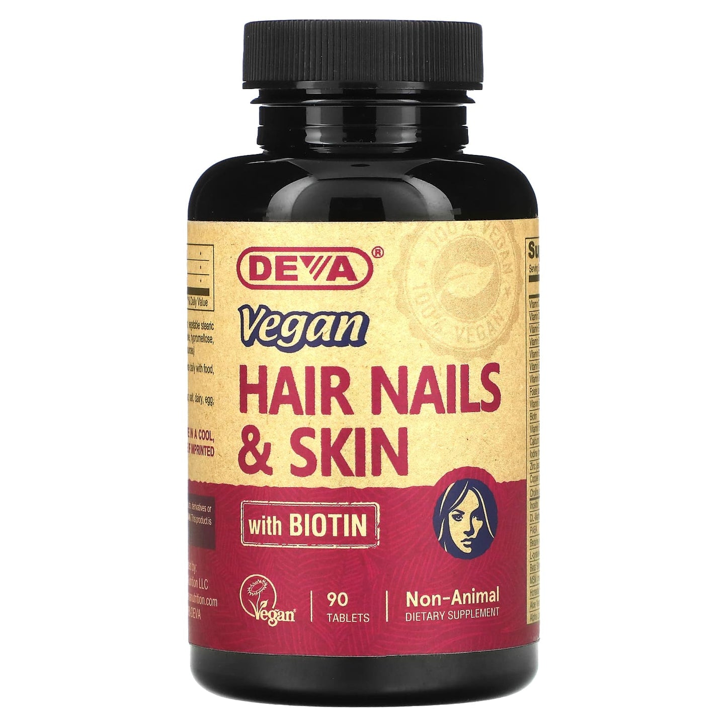 Deva Vegan Multivitamin for Hair, Skin, & Nails with Biotin - Image 1