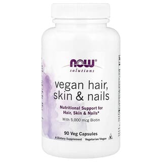 NOW Foods Vegan Hair, Skin & Nails Supplement - 90 Veg Capsules