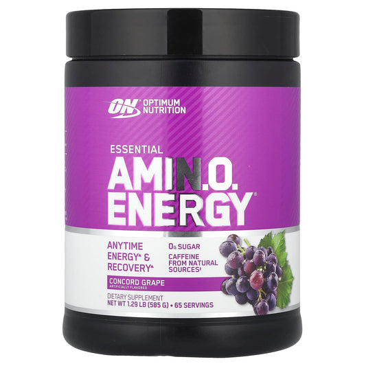 Optimum Nutrition, Essential Amin.O. Energy®, Concord Grape, 1.29 lb (585 g) - Image 1
