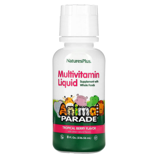 NaturesPlus, Animal Parade, Multivitamin Liquid, Tropical Berry, 8 fl oz (236.56 ml) - Image 1