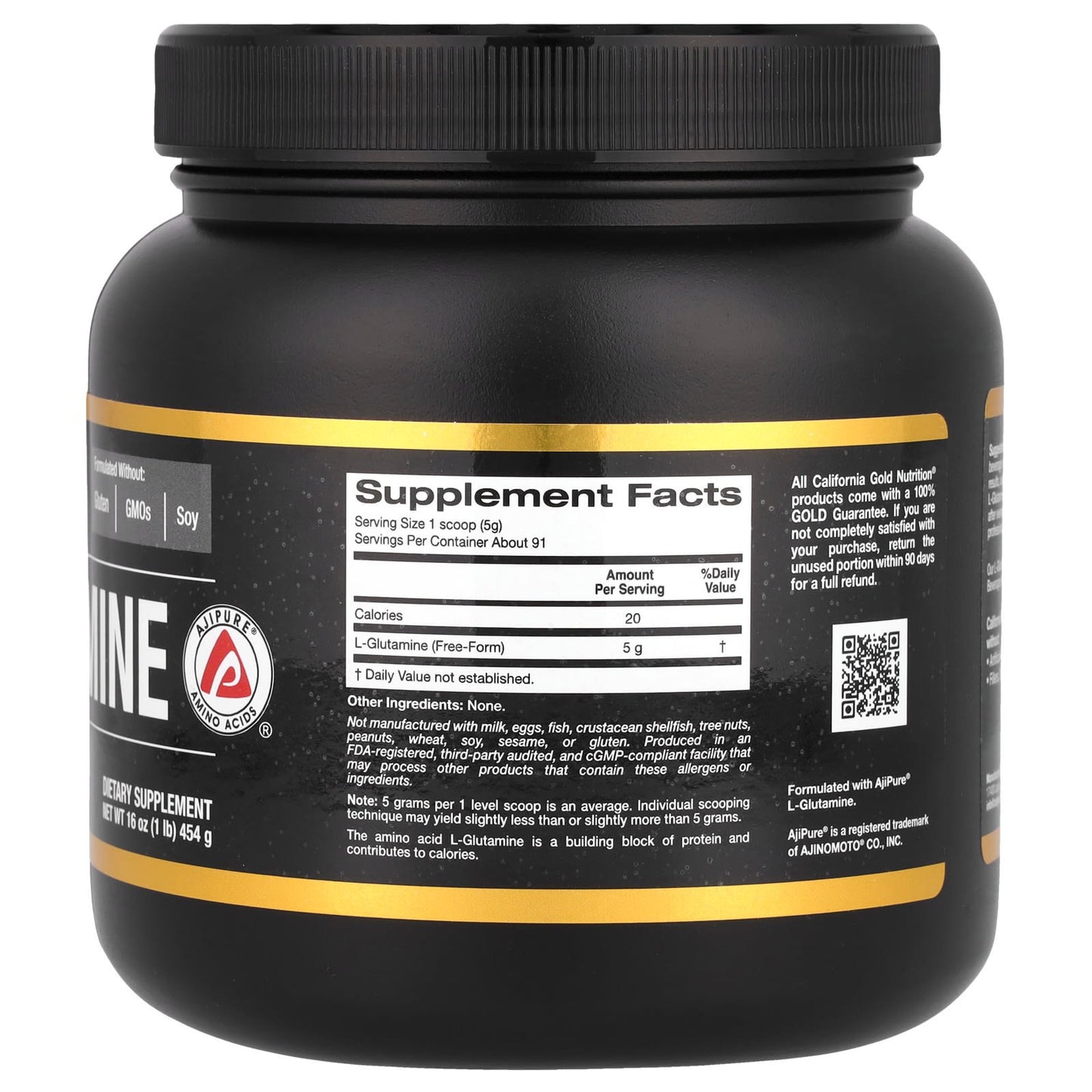 California Gold Nutrition L-Glutamine Powder, Gluten-Free & Vegan-Friendly - Image 2