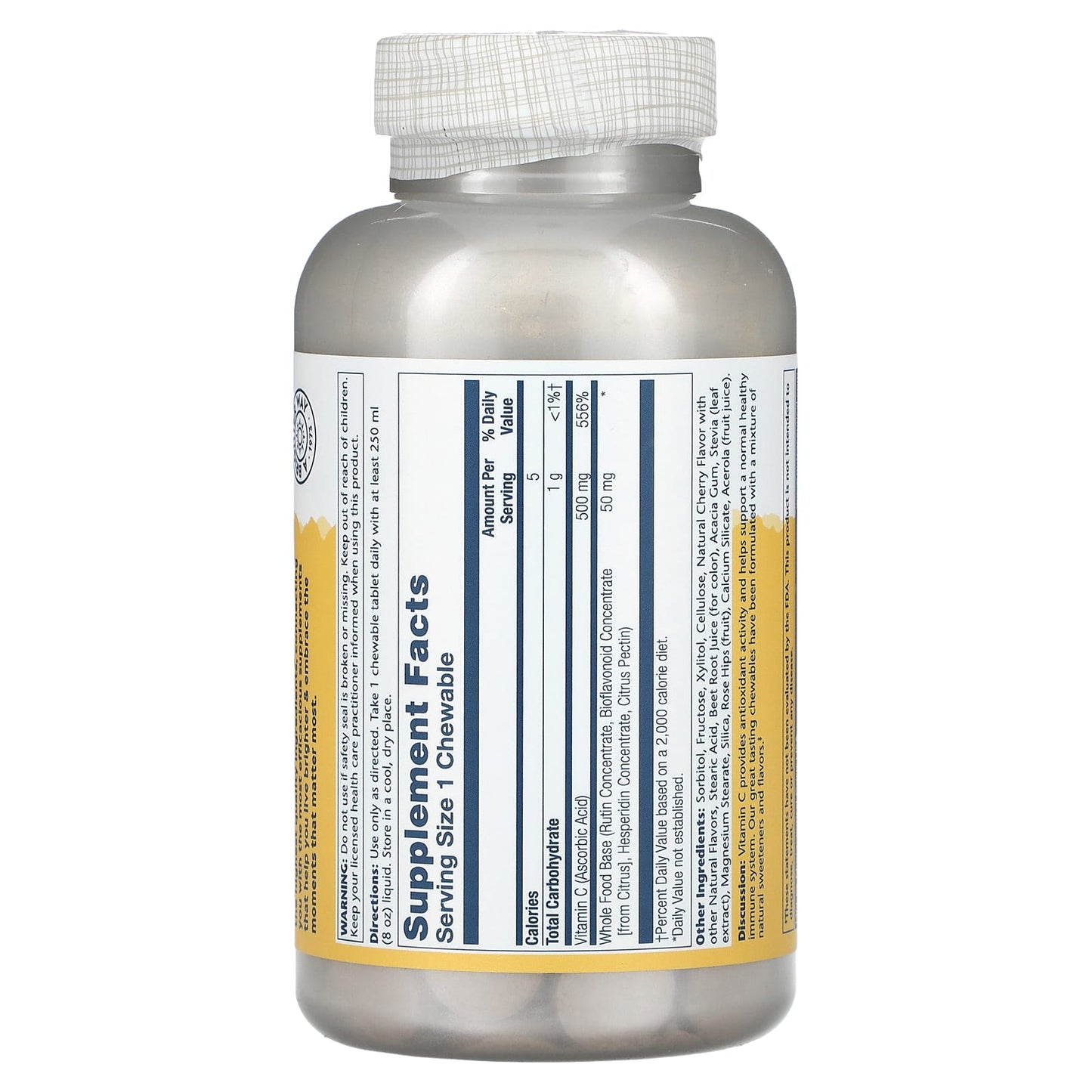 Solaray, Vitamin C Chewables, Natural Cherry, 500 mg, 100 Chewables - Image 2
