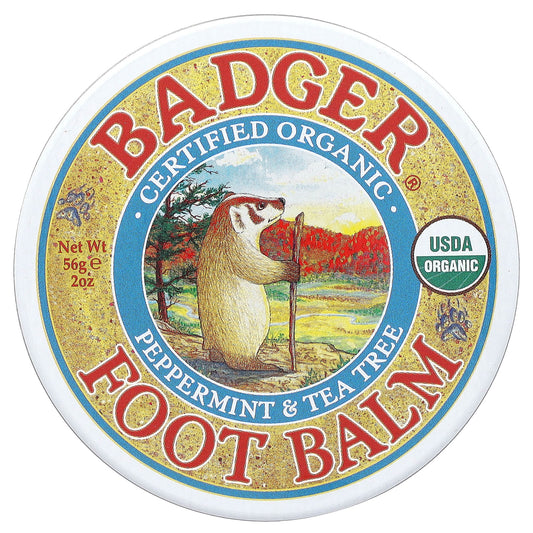 Certified Organic Peppermint & Tea Tree Foot Balm, 2 oz - Image 1