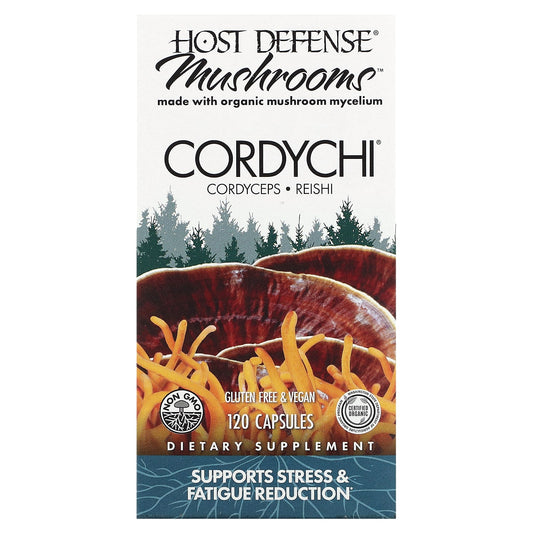 Host Defense Cordychi Mushrooms for Stress Relief & Energy 120 Capsules - Image 1