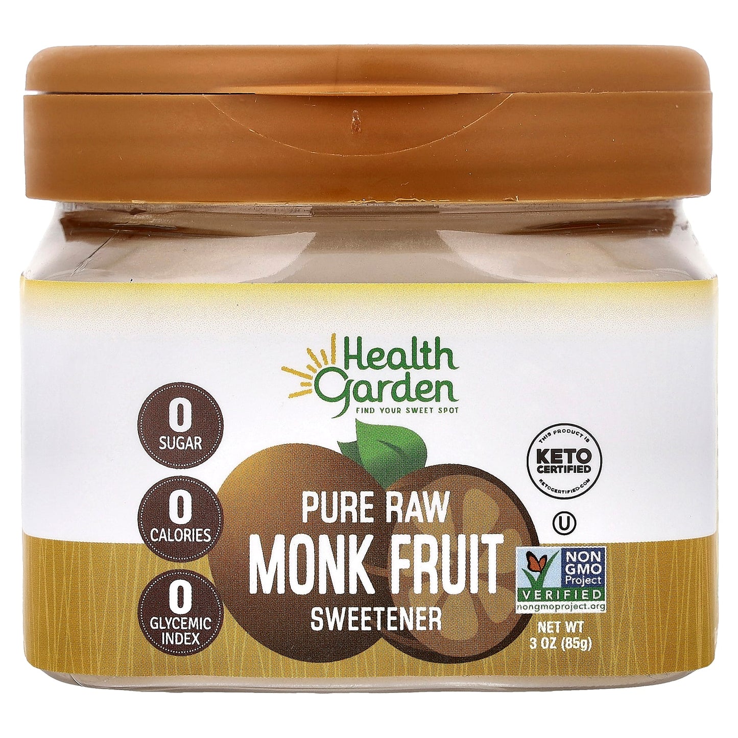 Health Garden Raw Monk Fruit Sweetener, Keto Certified, 3 oz (85g) - Image 1