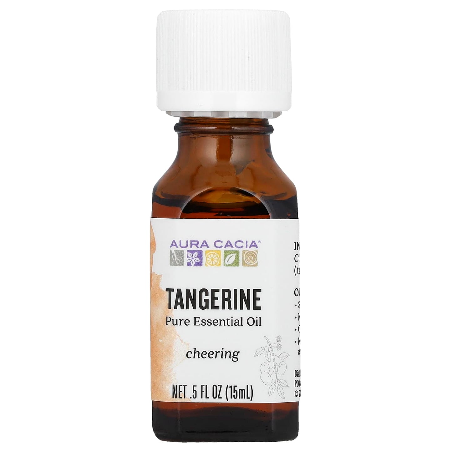 Aura Cacia Pure Tangerine Essential Oil, 0.5 fl oz (15 ml) - Image 1
