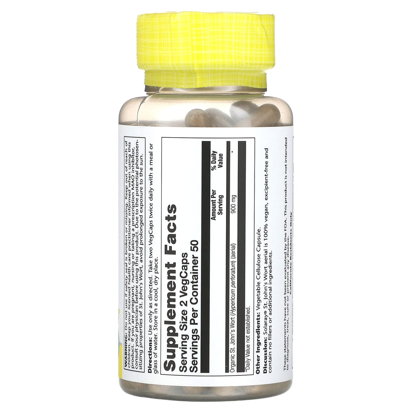 Solaray, St. John's Wort, 450 mg, 100 VegCaps - Image 2
