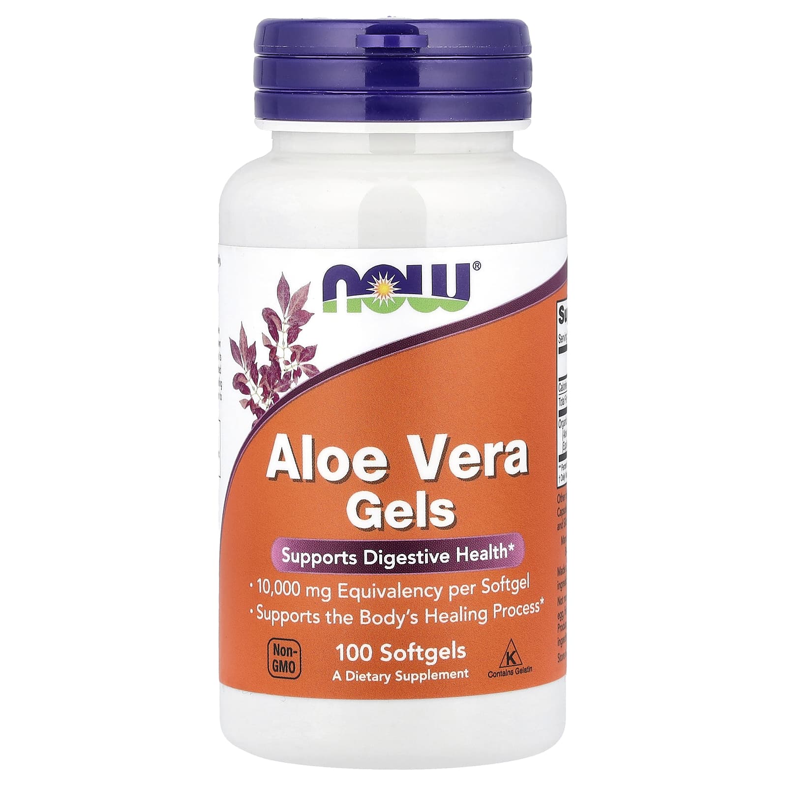 NOW Foods, Aloe Vera Gels, 100 Softgels (50 mg per Softgel) - Image 1