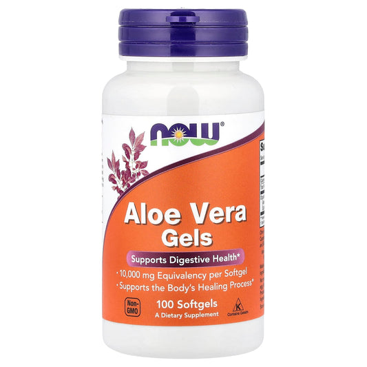 NOW Foods, Aloe Vera Gels, 100 Softgels (50 mg per Softgel) - Image 1