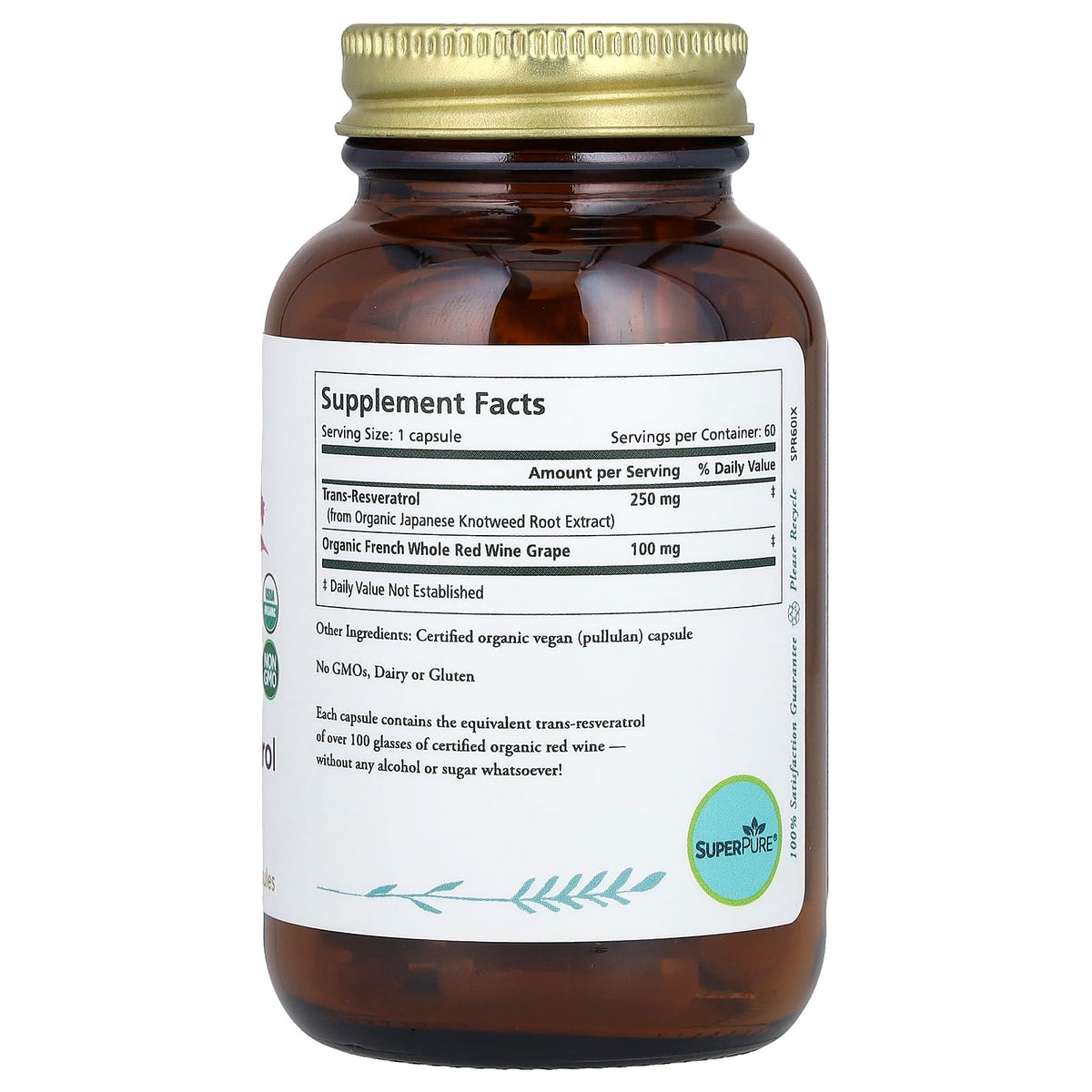 Pure Synergy, SuperPure® Resveratrol, 60 Capsules - Image 2