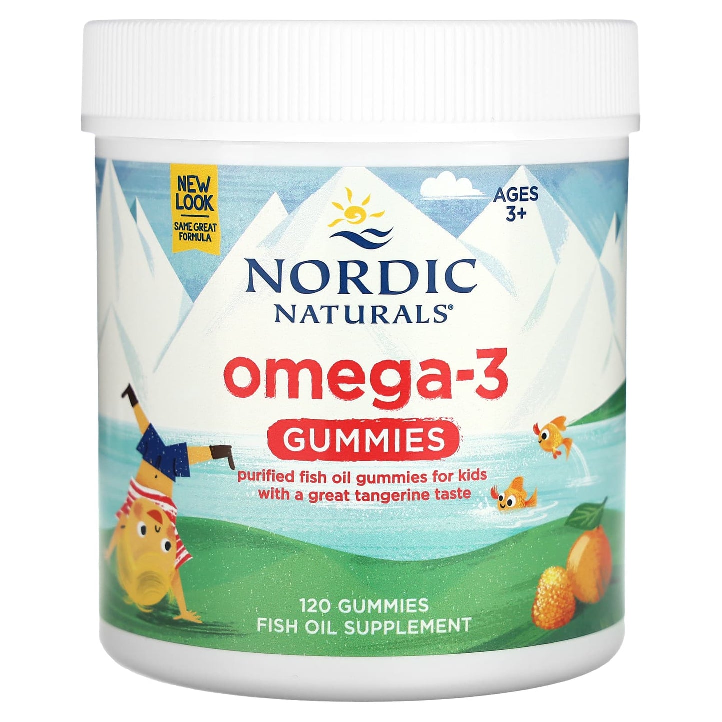 Nordic Naturals, Omega-3 Gummies, Ages 3+, Tangerine, 120 Gummies - Image 1