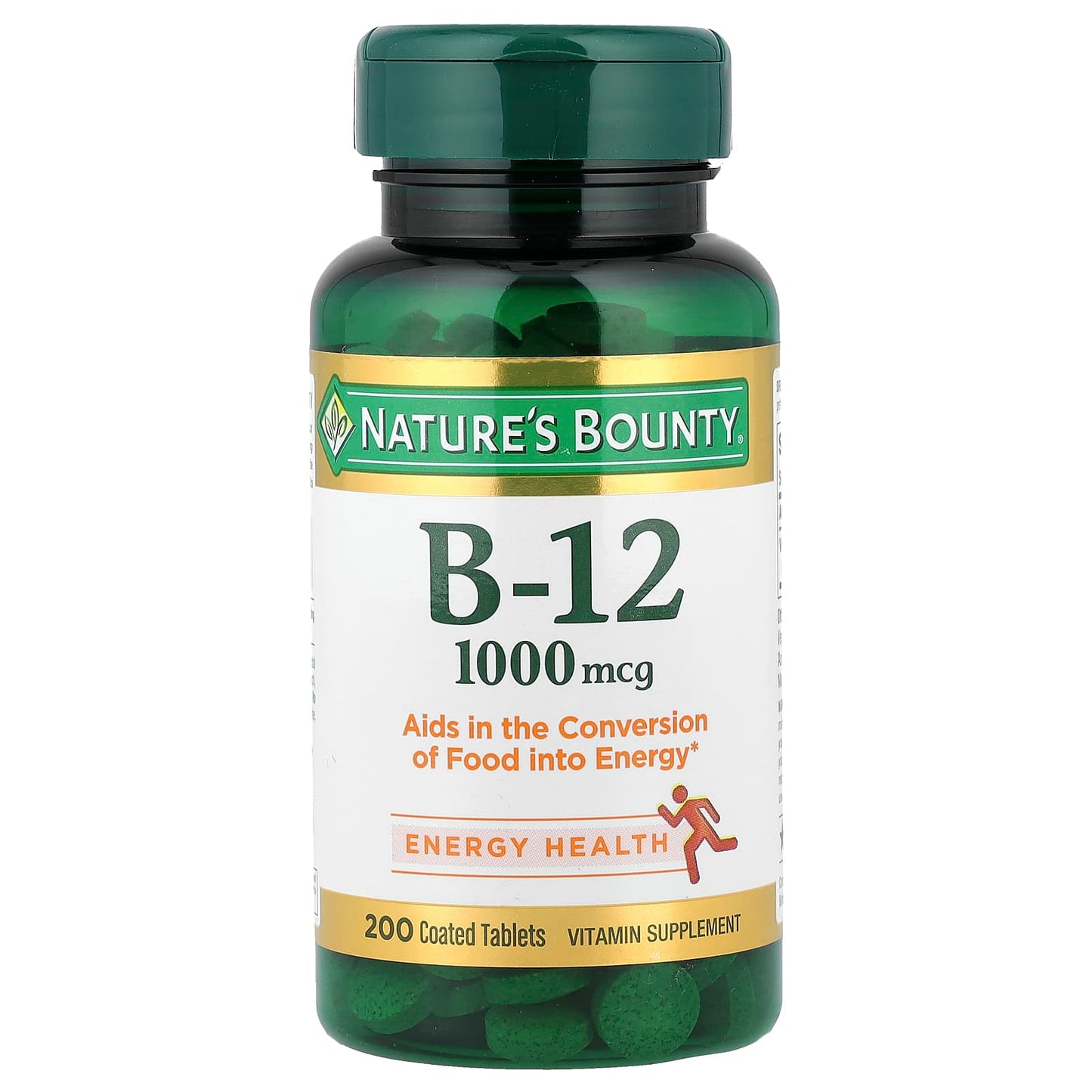 Nature's Bounty, B-12, 1,000 mcg, 200 Coated Tablets - Image 1
