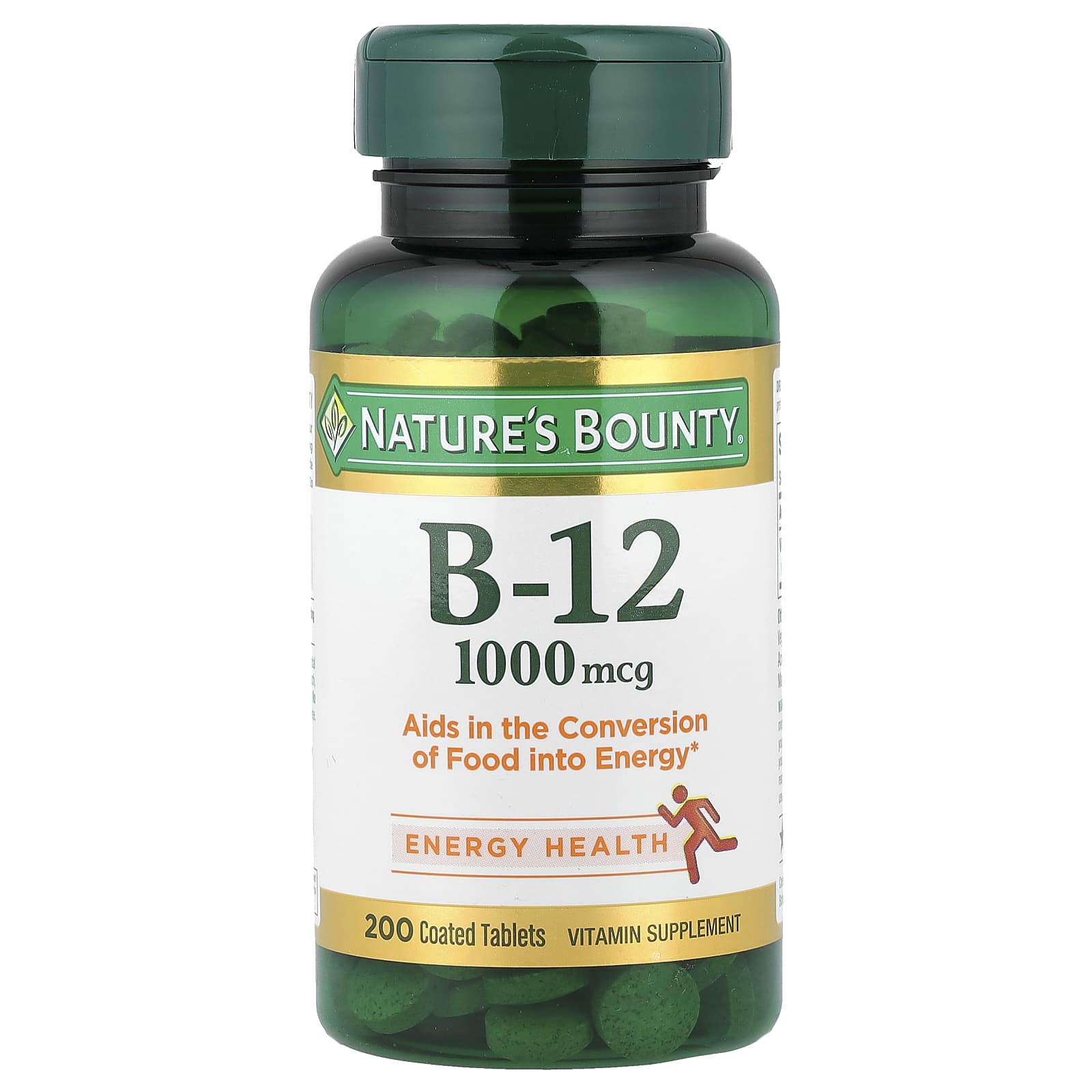Nature's Bounty, B-12, 1,000 mcg, 200 Coated Tablets - Image 1