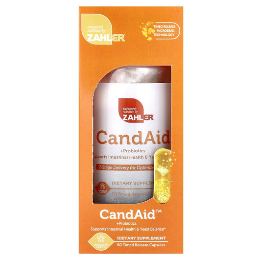 Zahler, CandAid, + Probiotics, 60 Timed Release Capsules - Image 1