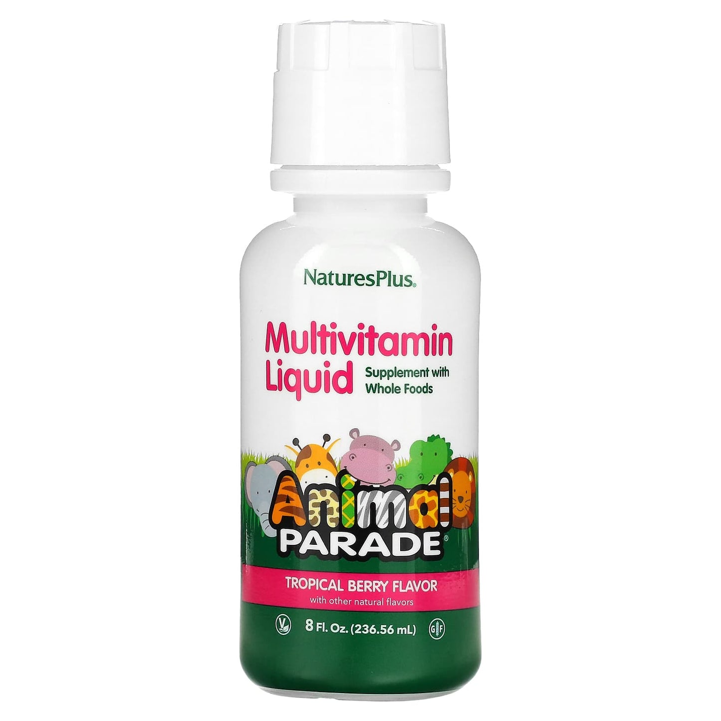 NaturesPlus, Animal Parade, Multivitamin Liquid, Tropical Berry, 8 fl oz (236.56 ml) - Image 1