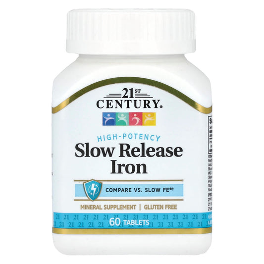 21st Century Slow Release Iron Supplement, 45mg, 60 Tablets - High Potency - Image 1