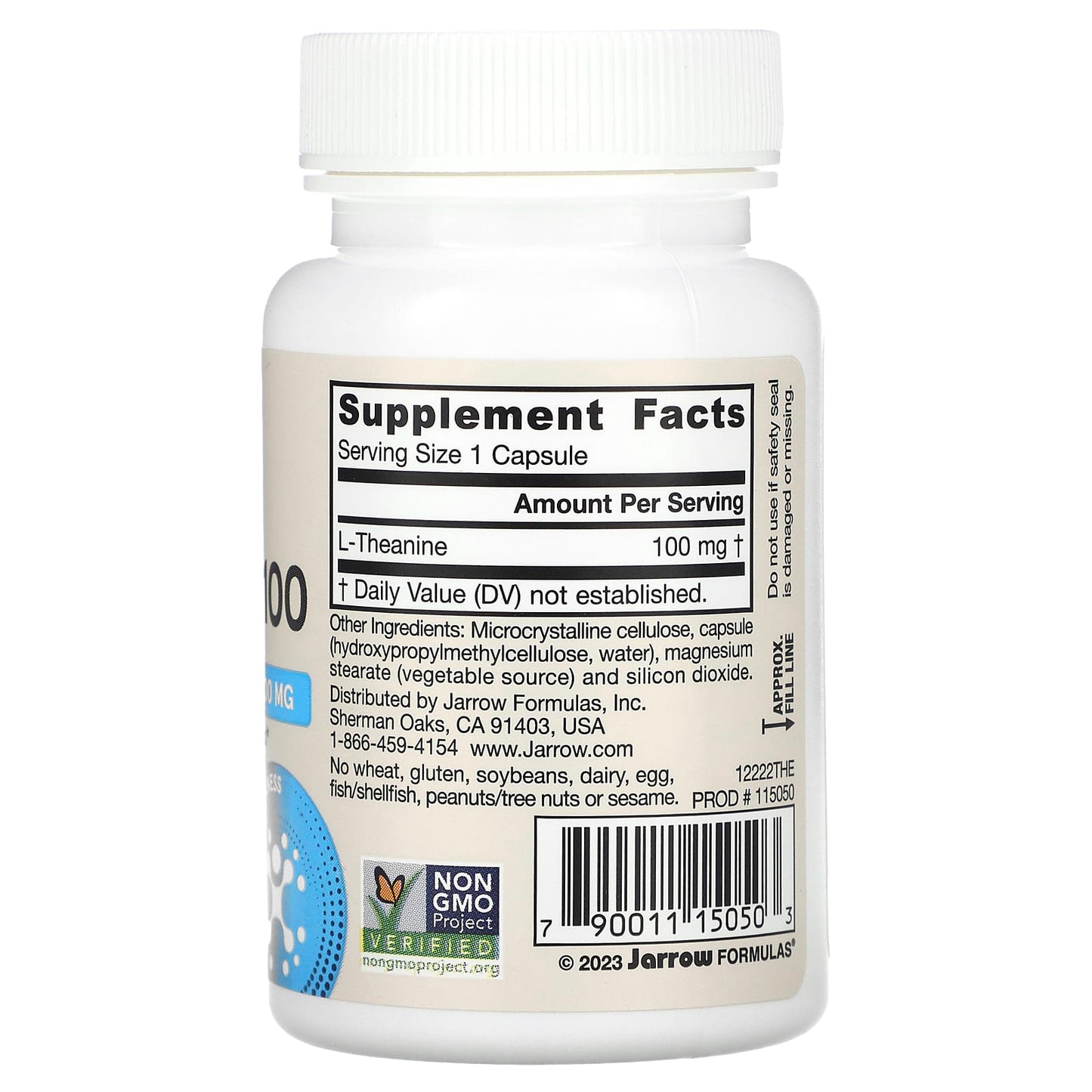 Jarrow Formulas Theanine Relaxation Supplement, 100mg, 60 Capsules - Image 2