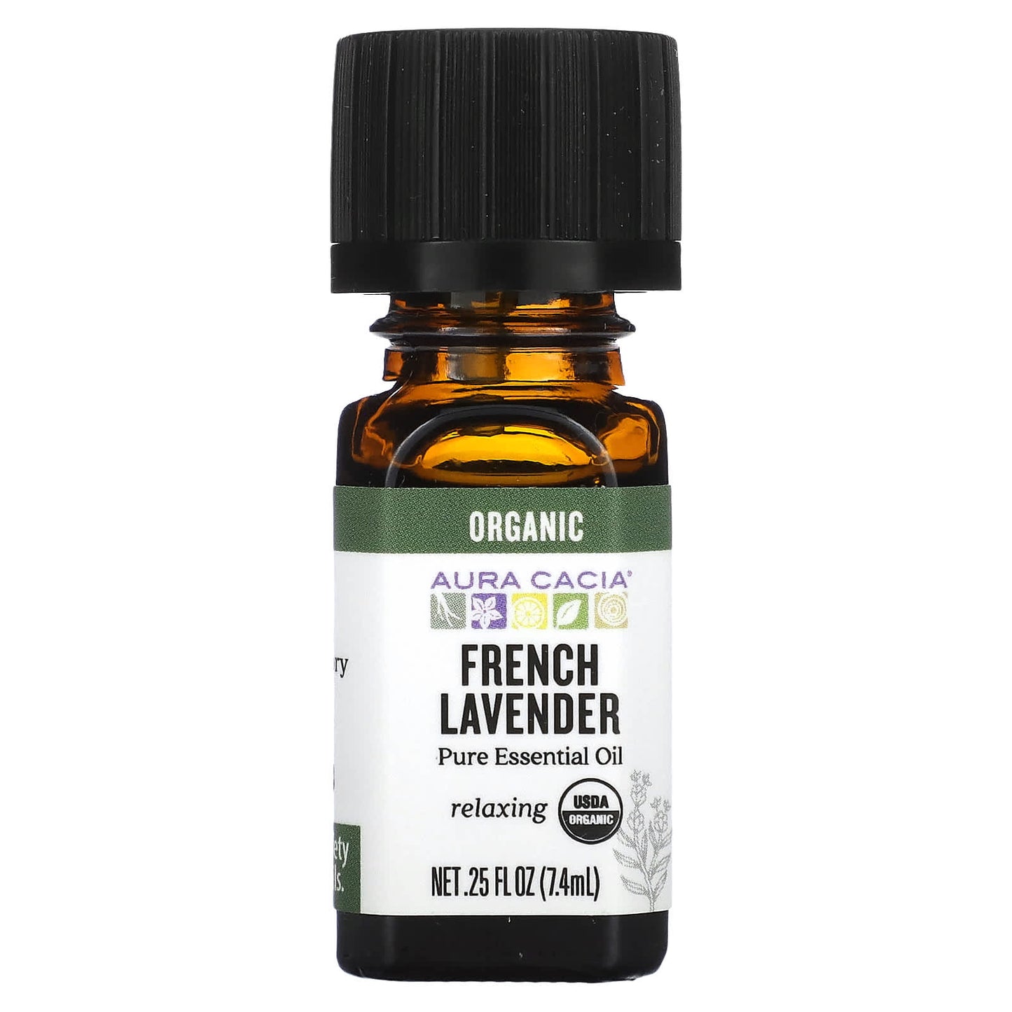Aura Cacia Organic French Lavender Essential Oil 0.25oz - Image 1