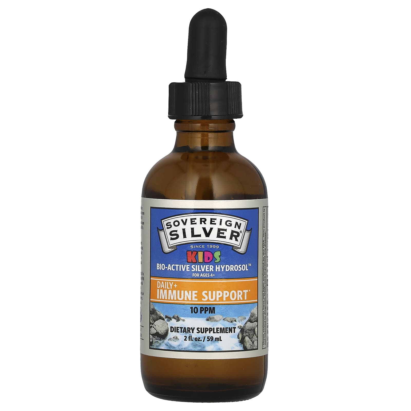 Sovereign Silver, Kids Bio-Active Silver Hydrosol, Daily + Immune Support, Ages 4+, 10 PPM, 2 fl oz (59 ml) - Image 1