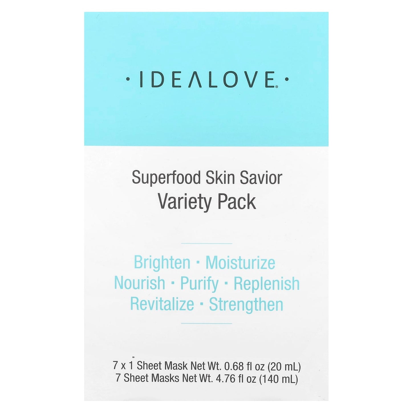 Idealove Superfood Skin Savior Variety Pack - 7 Sheet Masks for Glowing Skin - Image 2