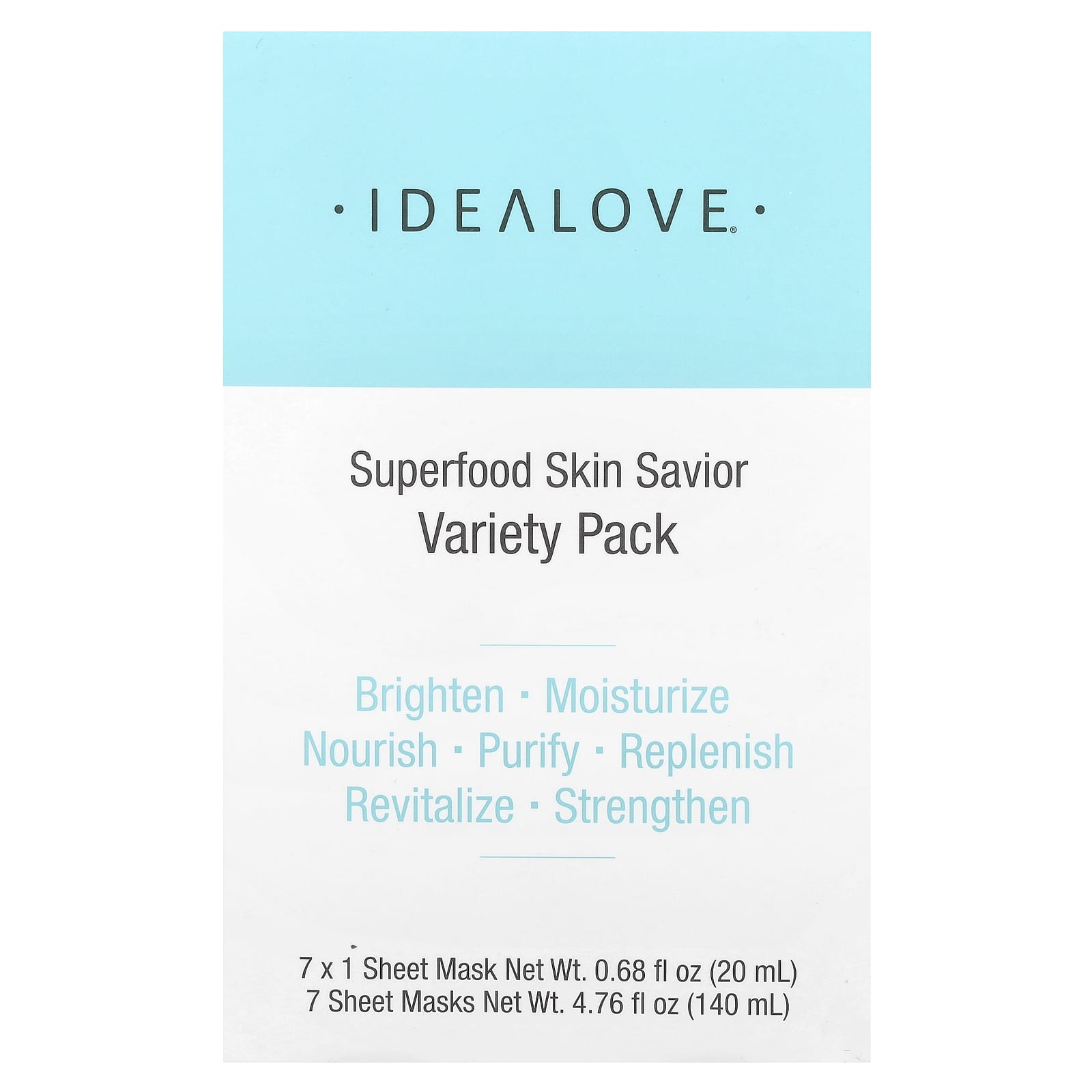 Idealove Superfood Skin Savior Variety Pack - 7 Sheet Masks for Glowing Skin - Image 2