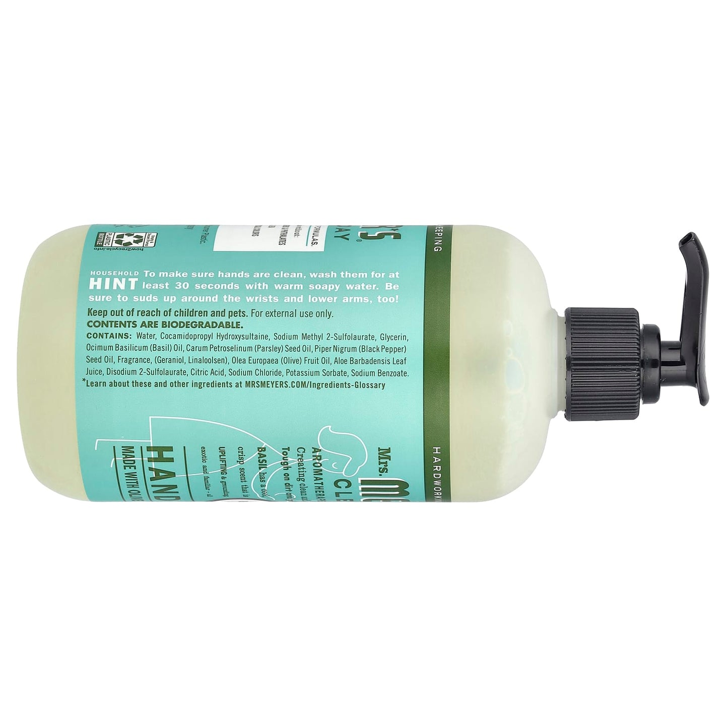 Mrs. Meyers Clean Day, Hand Soap, Basil Scent, 12.5 fl oz (370 ml) - Image 2