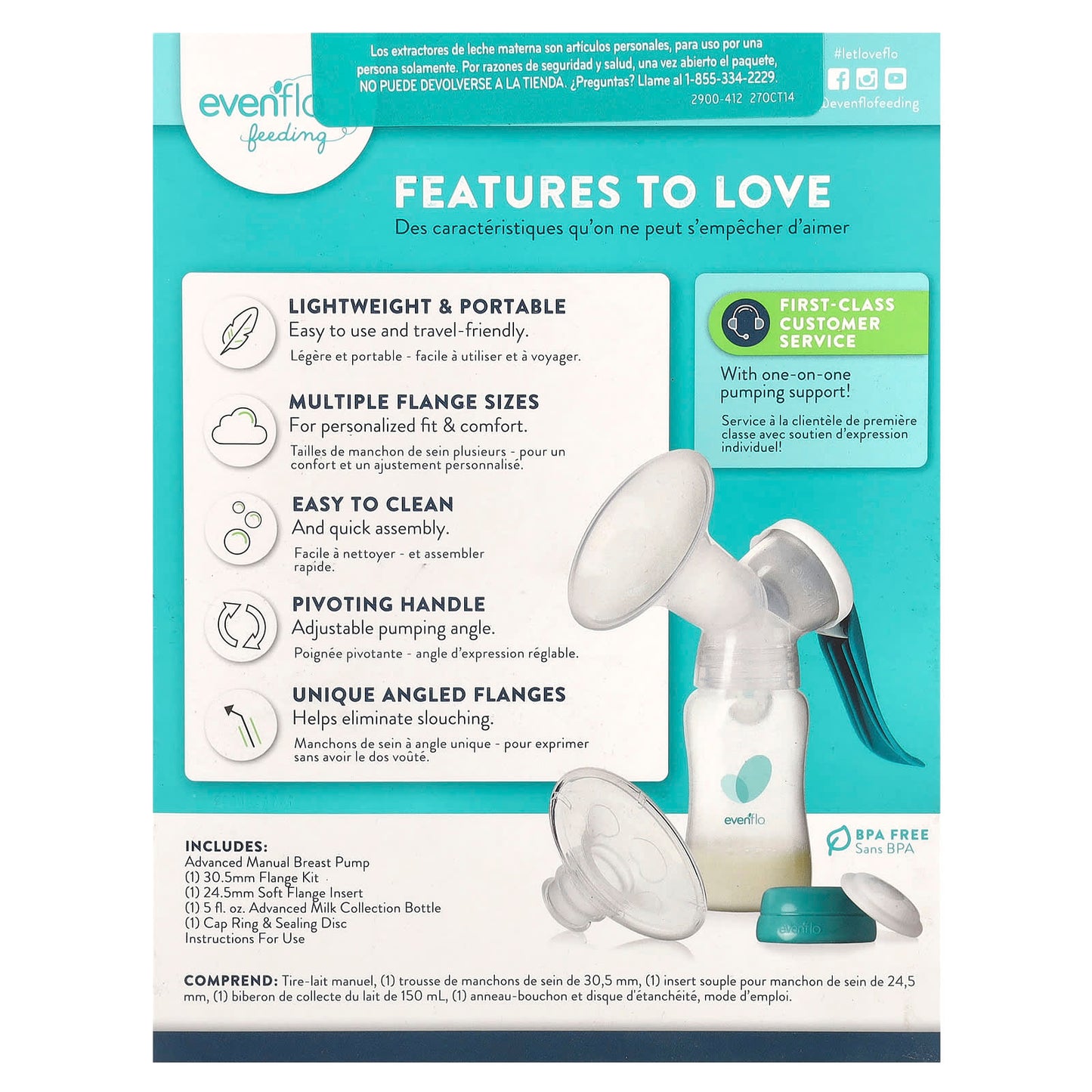 Evenflo Feeding Advanced Manual Breast Pump for Occasional Use - Image 2