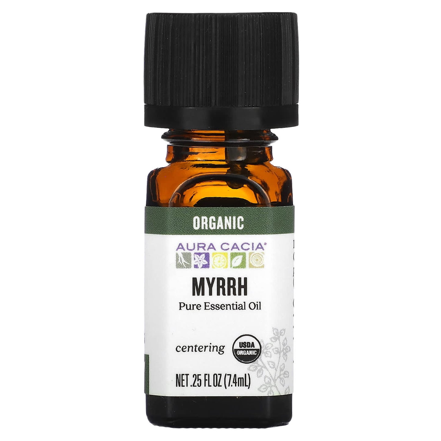 Aura Cacia Organic Myrrh Essential Oil, 100% Pure, 0.25 fl oz - Image 1