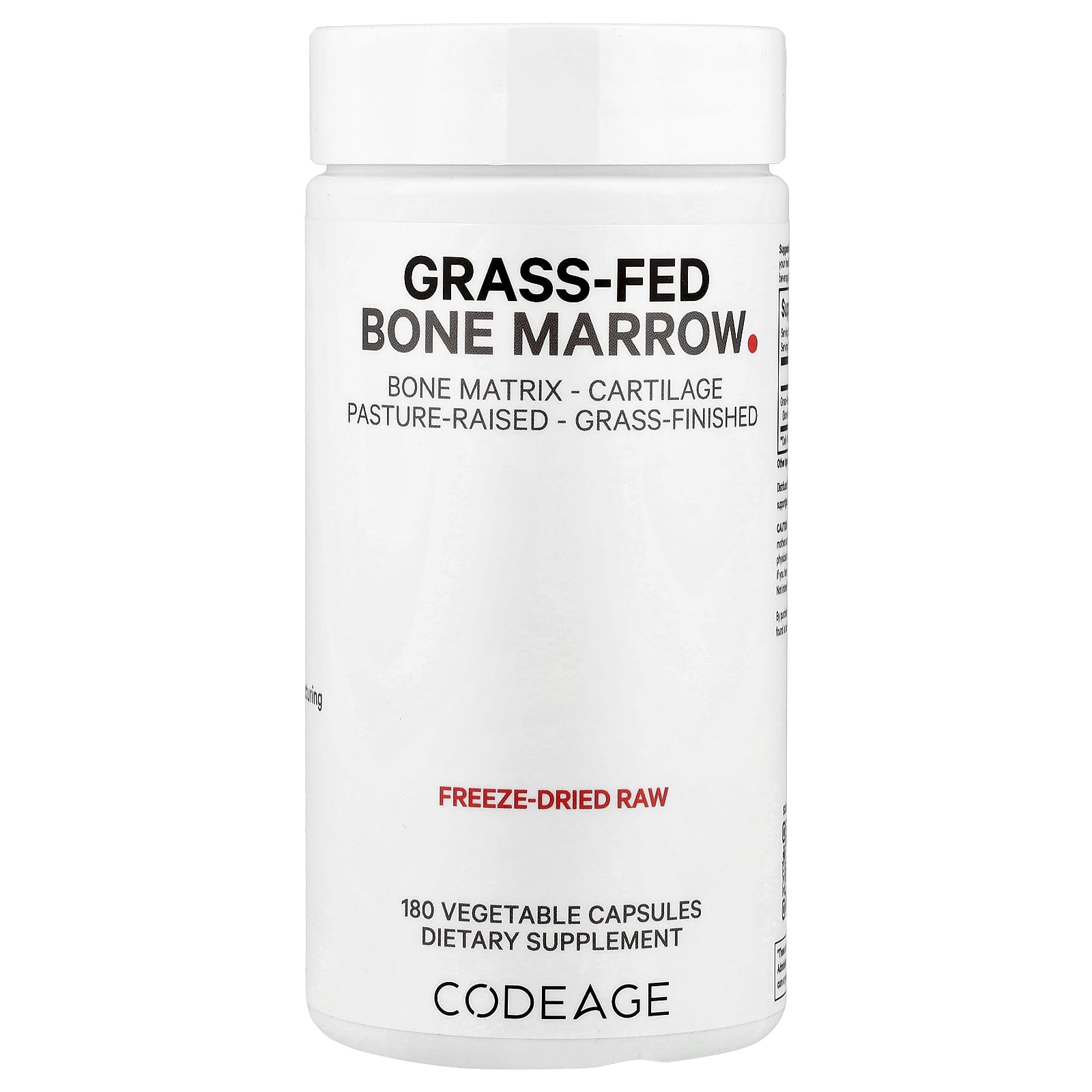 Codeage Grass-Fed Bone Marrow Supplement - 180 Capsules for Joint Health - Image 1