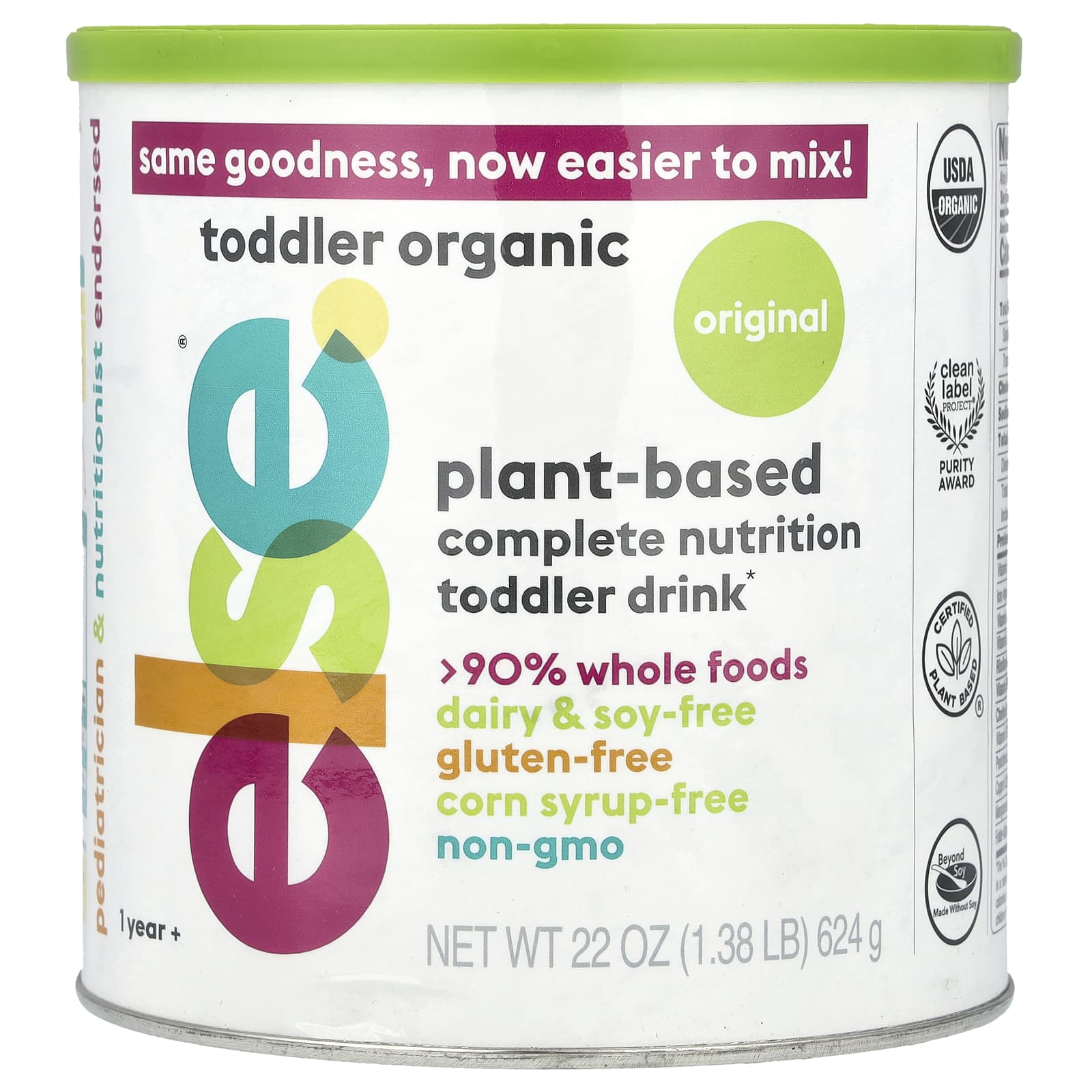 Else Plant-Based Toddler Nutrition, USDA Organic, 22 oz (624 g) - Image 1