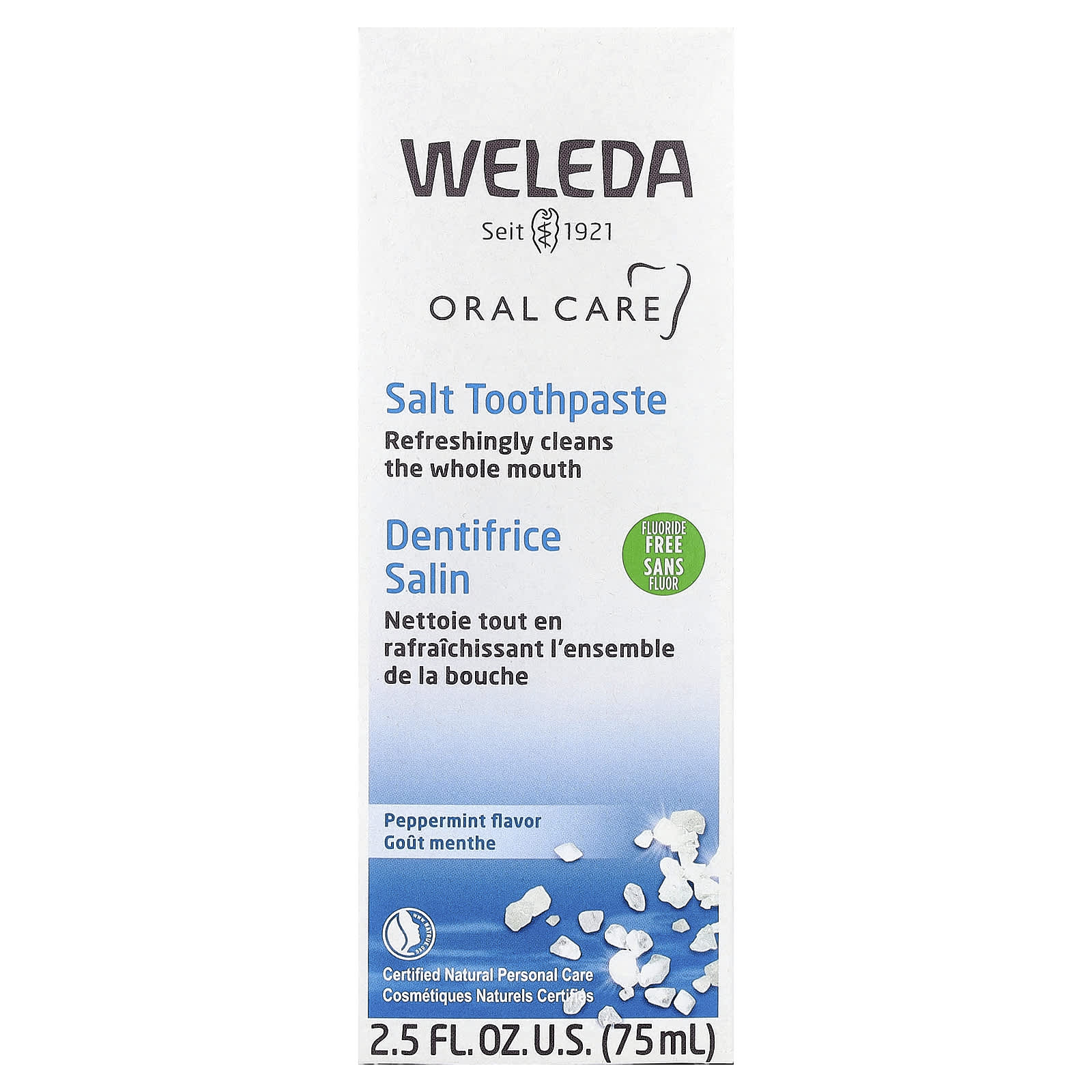 Weleda, Oral Care, Salt Toothpaste, Fluoride Free, Peppermint, 2.5 fl oz (75 ml) - Image 2